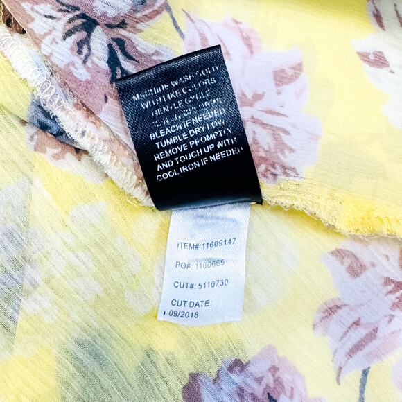 Torrid Yellow Floral Crinkle Chiffon Plus Size 4x Blouse - Picture 6 of 6